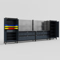 M1221 Modular Work Bench - H2100mm x W5700mm | Laminate WBT | Dark Grey