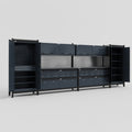 M1221 Modular Work Bench - H2100mm x W5700mm | Laminate WBT | Dark Grey
