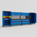 M1221 Modular Work Bench - H2100mm x W5700mm | Laminate WBT | Blue