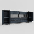 M1221 Modular Work Bench - H2100mm x W5700mm | Laminate WBT | Dark Grey