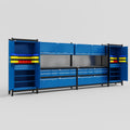 M1221 Modular Work Bench - H2100mm x W5700mm | Laminate WBT | Blue