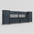 M1221 Modular Work Bench - H2100mm x W5700mm | Laminate WBT | Dark Grey