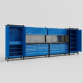 M1221 Modular Work Bench - H2100mm x W5700mm | Laminate WBT | Blue