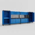 M1221 Modular Work Bench - H2100mm x W5700mm | Laminate WBT | Blue