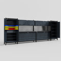 M1221 Modular Work Bench - H2100mm x W5700mm | Laminate WBT | Dark Grey