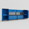 M1221 Modular Work Bench - H2100mm x W5700mm | Laminate WBT | Blue