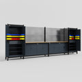 M1221 Modular Work Bench - H2100mm x W5700mm | MDF WBT | Dark Grey