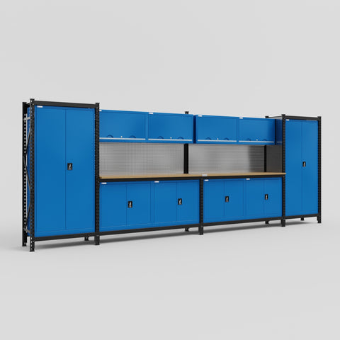 M1221 Modular Work Bench - H2100mm x W5700mm | MDF WBT | Blue