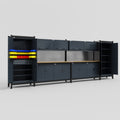 M1221 Modular Work Bench - H2100mm x W5700mm | MDF WBT | Dark Grey