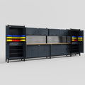 M1221 Modular Work Bench - H2100mm x W5700mm | MDF WBT | Dark Grey