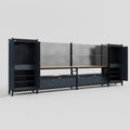 M1221 Modular Work Bench - H2100mm x W5700mm | MDF WBT | Dark Grey