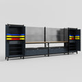 M1221 Modular Work Bench - H2100mm x W5700mm | MDF WBT | Dark Grey