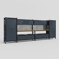 M1221 Modular Work Bench - H2100mm x W5700mm | MDF WBT | Dark Grey