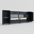 M1221 Modular Work Bench - H2100mm x W5700mm | MDF WBT | Dark Grey