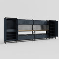 M1221 Modular Work Bench - H2100mm x W5700mm | MDF WBT | Dark Grey