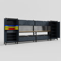 M1221 Modular Work Bench - H2100mm x W5700mm | MDF WBT | Dark Grey
