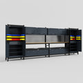 M1221 Modular Work Bench - H2100mm x W5700mm | MDF WBT | Dark Grey