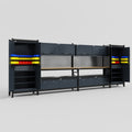 M1221 Modular Work Bench - H2100mm x W5700mm | MDF WBT | Dark Grey