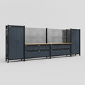 M1221 Modular Work Bench - H2100mm x W5700mm | MDF WBT | Dark Grey