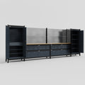 M1221 Modular Work Bench - H2100mm x W5700mm | MDF WBT | Dark Grey