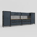 M1221 Modular Work Bench - H2100mm x W5700mm | MDF WBT | Dark Grey