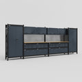 M1221 Modular Work Bench - H2100mm x W5700mm | MDF WBT | Dark Grey