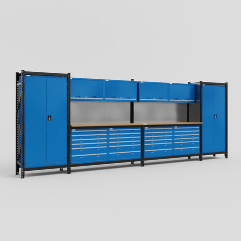 M1221-2 Modular Work Bench - H2100mm x W5700mm | MDF WBT | Blue