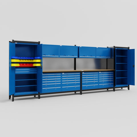 M1221-2 Modular Work Bench - H2100mm x W5700mm | MDF WBT | Blue