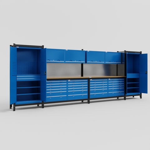 M1221-2 Modular Work Bench - H2100mm x W5700mm | MDF WBT | Blue