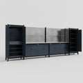 M1221 Modular Work Bench - H2100mm x W5700mm | Stainless WBT | Dark Grey