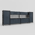 M1221 Modular Work Bench - H2100mm x W5700mm | Stainless WBT | Dark Grey