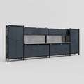 M1221 Modular Work Bench - H2100mm x W5700mm | Stainless WBT | Dark Grey