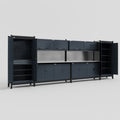 M1221 Modular Work Bench - H2100mm x W5700mm | Stainless WBT | Dark Grey