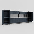 M1221 Modular Work Bench - H2100mm x W5700mm | Stainless WBT | Dark Grey