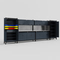 M1221 Modular Work Bench - H2100mm x W5700mm | Stainless WBT | Dark Grey