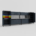 M1221 Modular Work Bench - H2100mm x W5700mm | Stainless WBT | Dark Grey