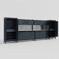 M1221 Modular Work Bench - H2100mm x W5700mm | Stainless WBT | Dark Grey