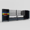 M1221 Modular Work Bench - H2100mm x W5700mm | Stainless WBT | Dark Grey