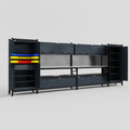 M1221 Modular Work Bench - H2100mm x W5700mm | Stainless WBT | Dark Grey