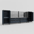 M1221 Modular Work Bench - H2100mm x W5700mm | Stainless WBT | Dark Grey