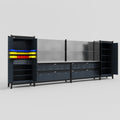 M1221 Modular Work Bench - H2100mm x W5700mm | Stainless WBT | Dark Grey