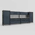 M1221 Modular Work Bench - H2100mm x W5700mm | MDF WBT | Dark Grey