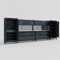 M1221 Modular Work Bench - H2100mm x W5700mm | Stainless WBT | Dark Grey