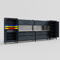 M1221 Modular Work Bench - H2100mm x W5700mm | Stainless WBT | Dark Grey