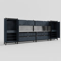 M1221 Modular Work Bench - H2100mm x W5700mm | Stainless WBT | Dark Grey