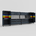 M1221 Modular Work Bench - H2100mm x W5700mm | Stainless WBT | Dark Grey