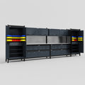 M1221 Modular Work Bench - H2100mm x W5700mm | Stainless WBT | Dark Grey