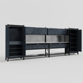 M1221 Modular Work Bench - H2100mm x W5700mm | Stainless WBT | Dark Grey