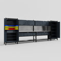 M1221 Modular Work Bench - H2100mm x W5700mm | Stainless WBT | Dark Grey