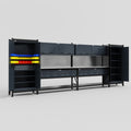 M1221 Modular Work Bench - H2100mm x W5700mm | Stainless WBT | Dark Grey